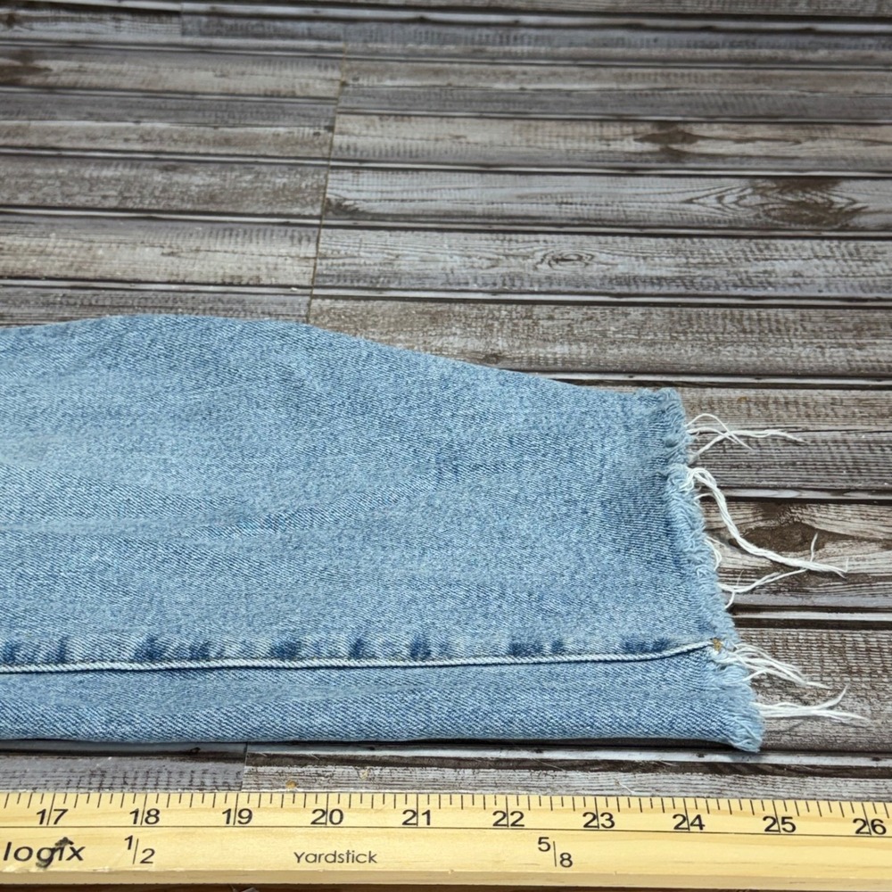 Oliver Logan Jeans Women 30 Blue Raw Hem Straight Leg Light Wash High Rise - Picture 8 of 9